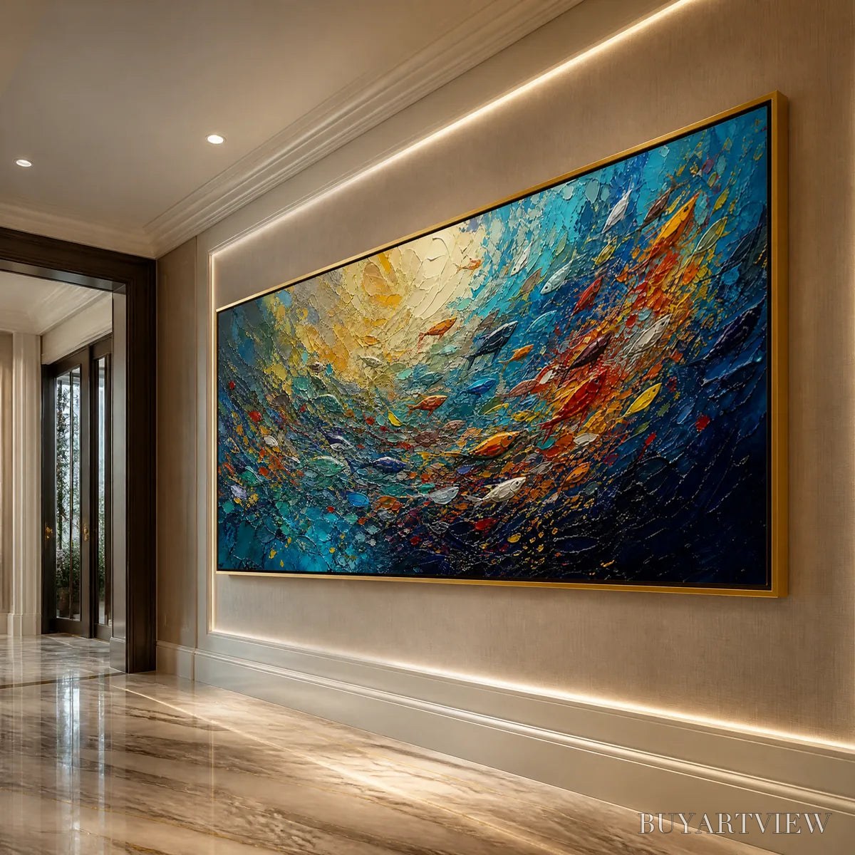 ARTOVITAS Deep Tide – Deep Blue Abstract Ocean Painting - image 4
