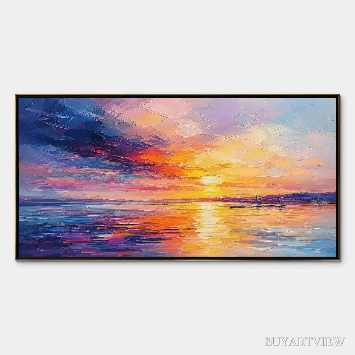 ARTOVITAS Violet Sunset – Sunset Ocean Seascape Painting - image 1
