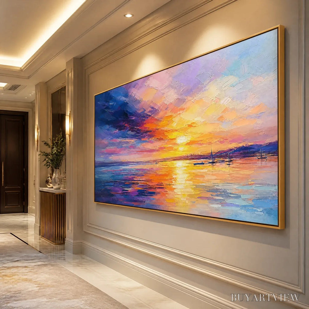 ARTOVITAS Violet Sunset – Sunset Ocean Seascape Painting - image 4