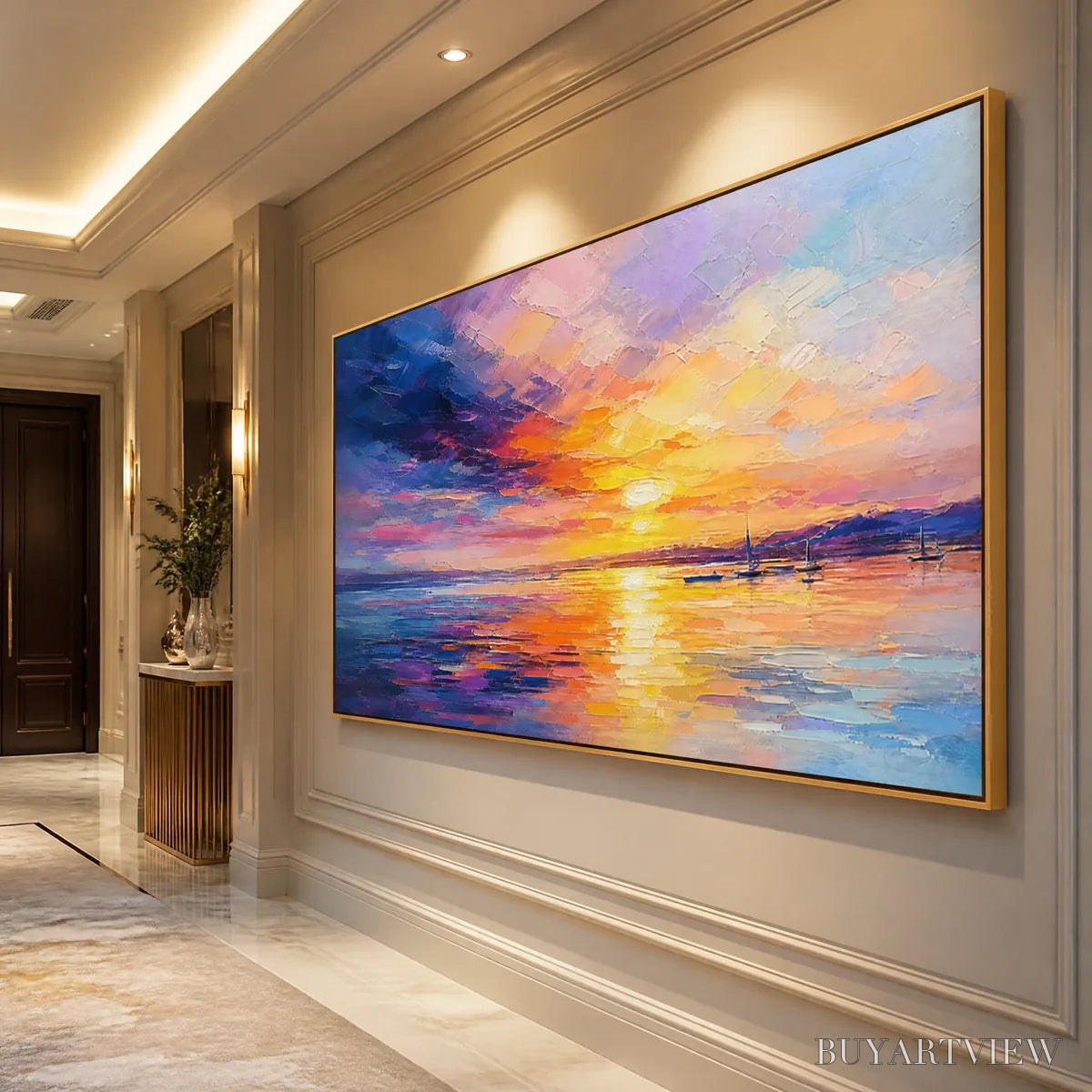 ARTOVITAS Violet Sunset – Sunset Ocean Seascape Painting - image 4