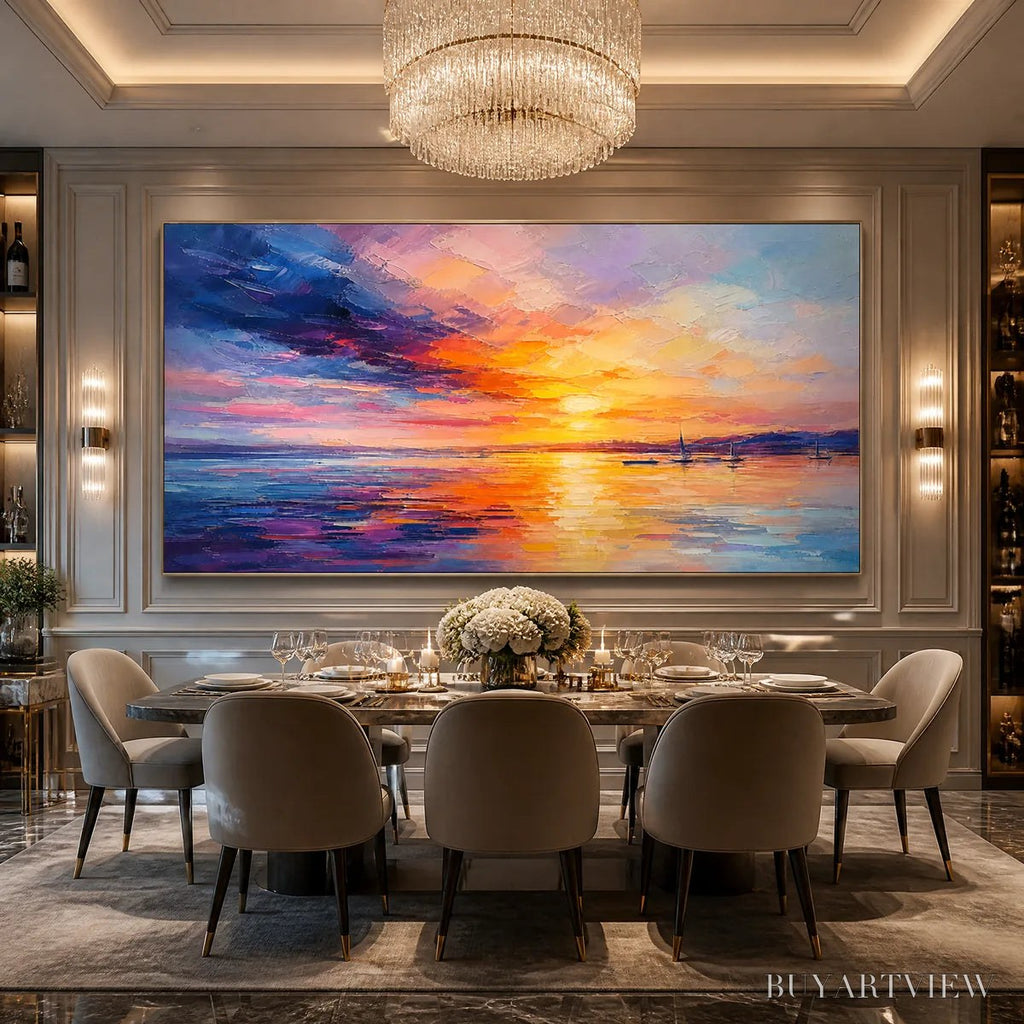 ARTOVITAS Violet Sunset – Sunset Ocean Seascape Painting - image 6
