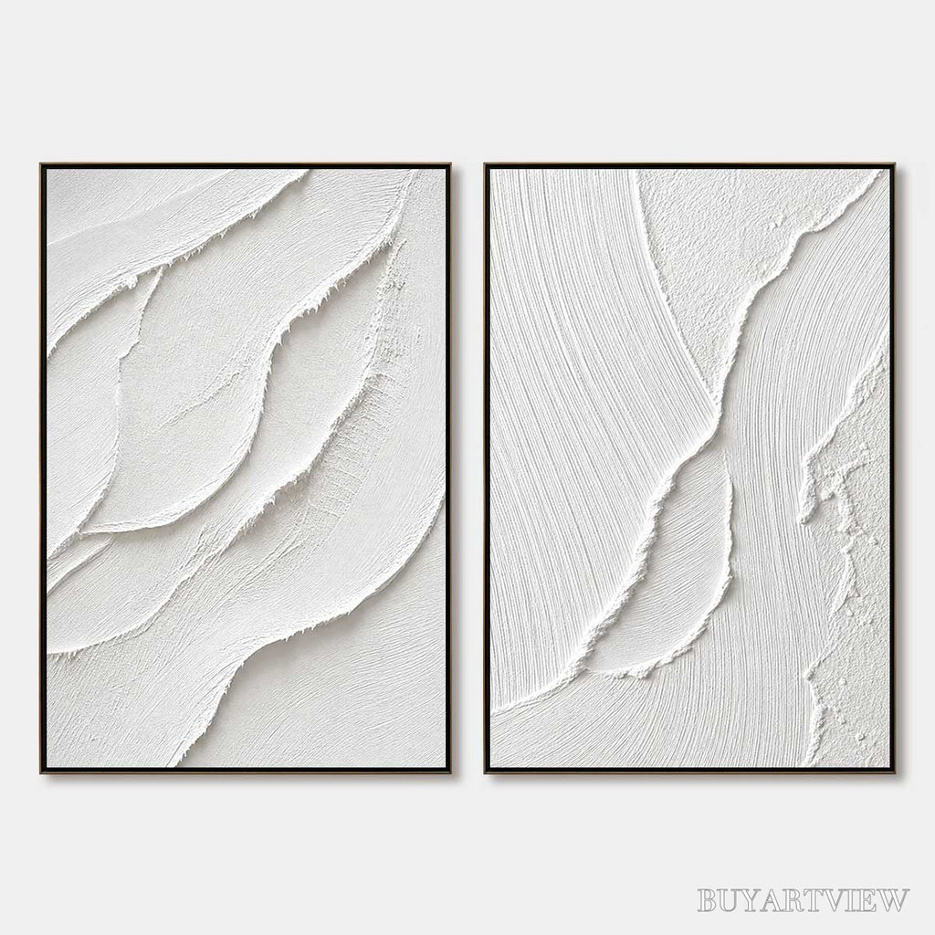 ARTOVITAS Aegean Calm – Minimalist White Textured Wabi Sabi Set - image 1