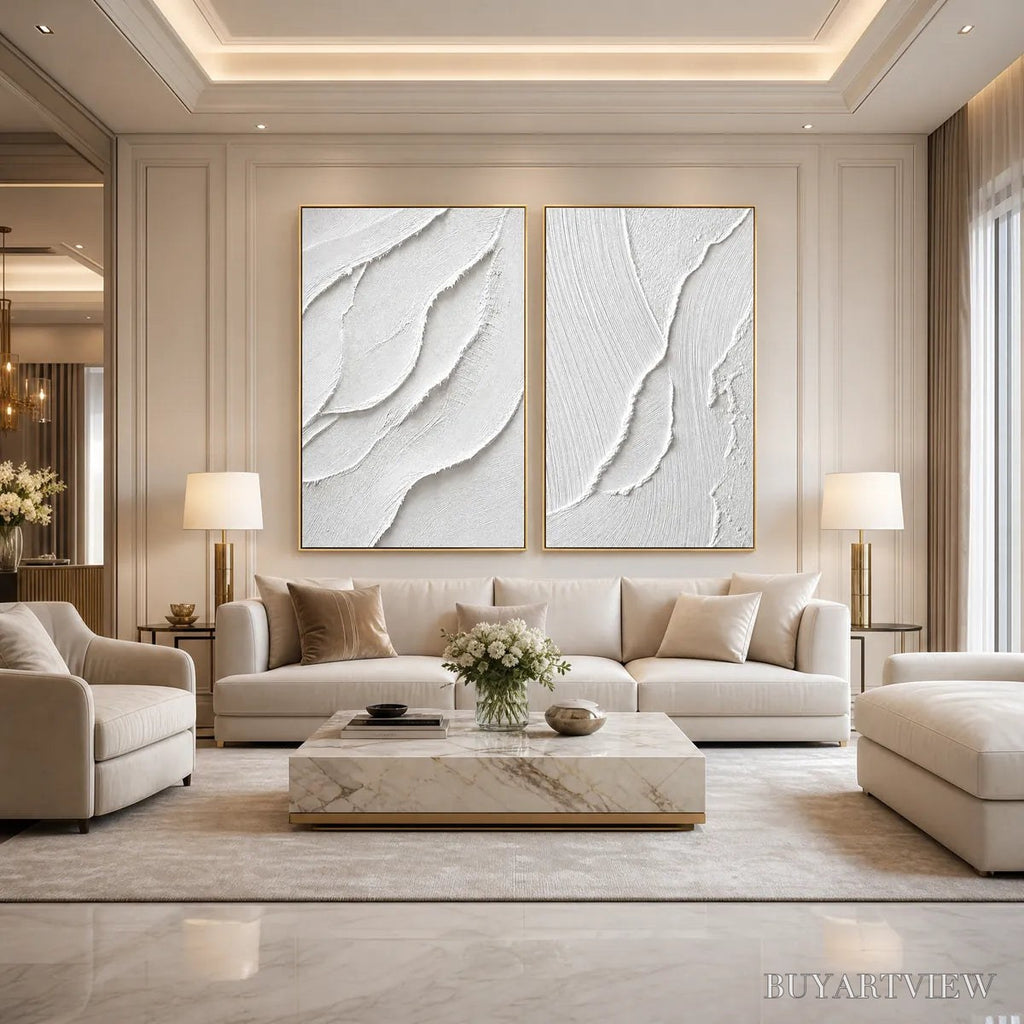 ARTOVITAS Aegean Calm – Minimalist White Textured Wabi Sabi Set - image 2