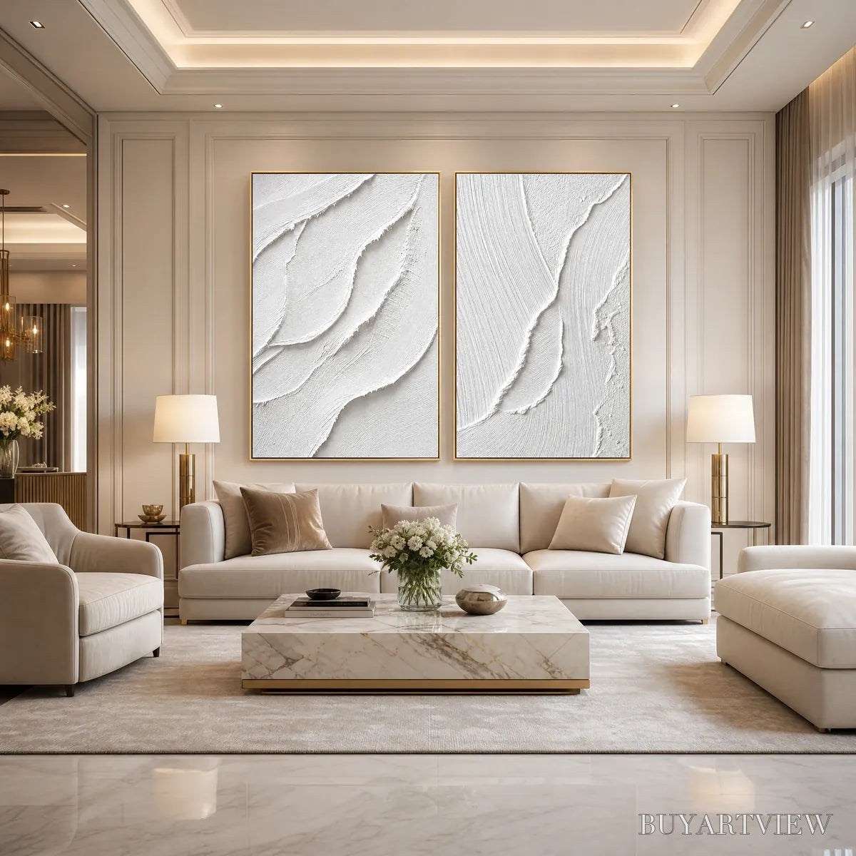 ARTOVITAS Aegean Calm – Minimalist White Textured Wabi Sabi Set - image 2