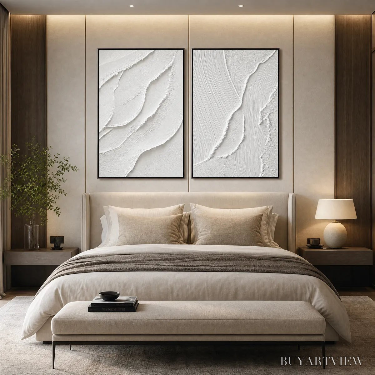ARTOVITAS Aegean Calm – Minimalist White Textured Wabi Sabi Set - image 4