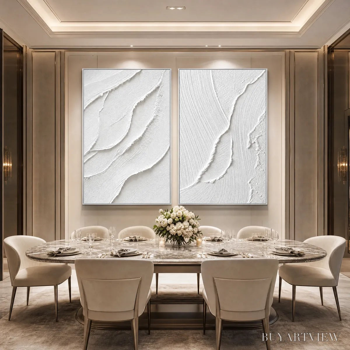 ARTOVITAS Aegean Calm – Minimalist White Textured Wabi Sabi Set - image 6