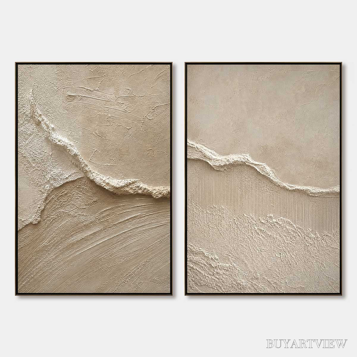 ARTOVITAS Coastal Drift – Wabi Sabi Inspired Textured Abstract Painting Set - image 1