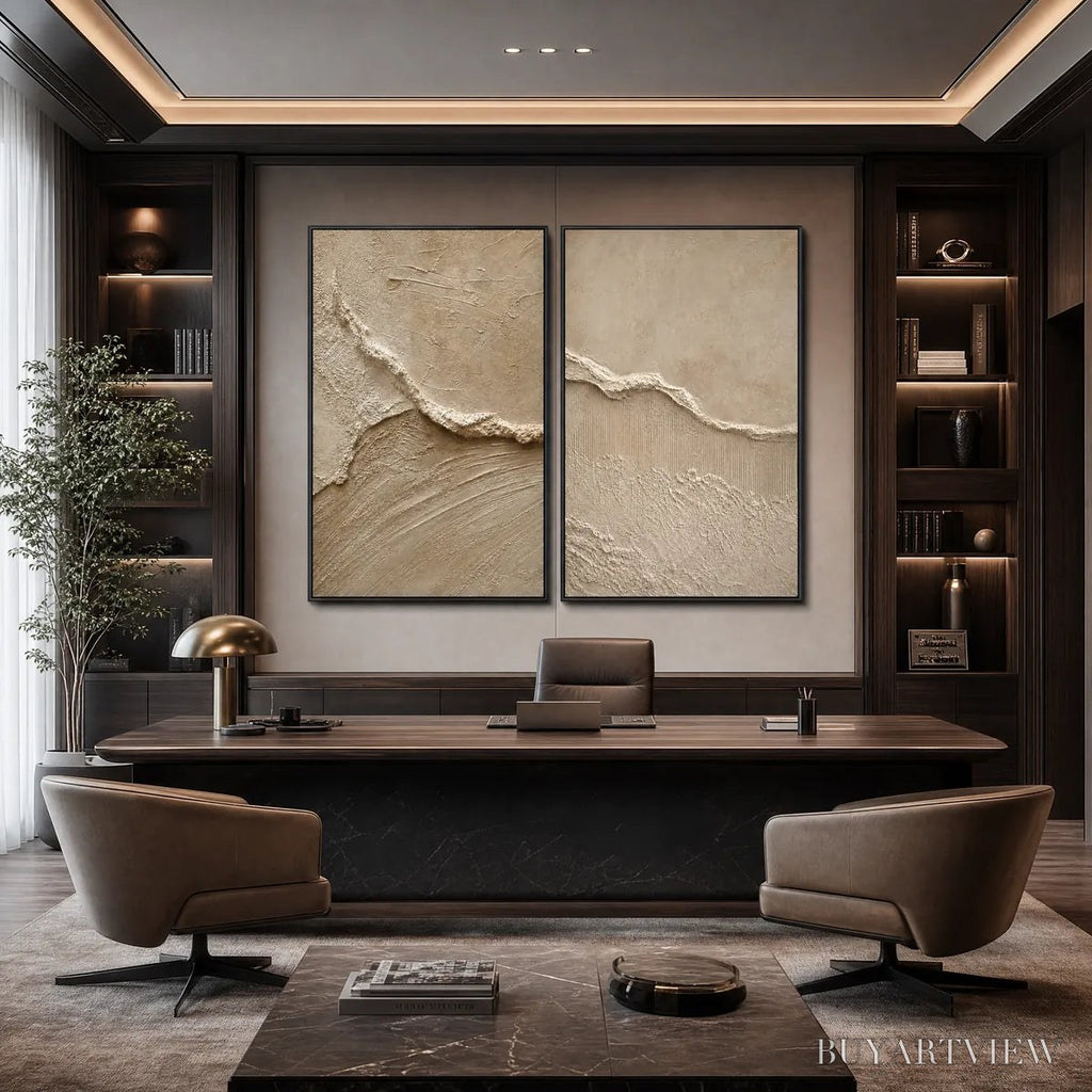 ARTOVITAS Coastal Drift – Wabi Sabi Inspired Textured Abstract Painting Set - image 2