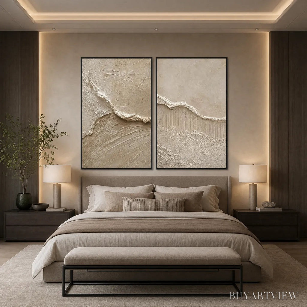ARTOVITAS Coastal Drift – Wabi Sabi Inspired Textured Abstract Painting Set - image 4