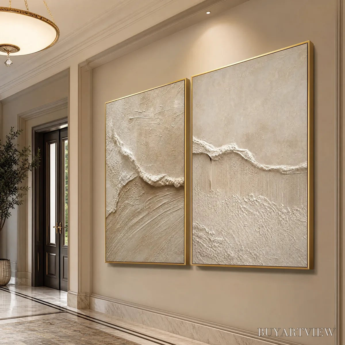 ARTOVITAS Coastal Drift – Wabi Sabi Inspired Textured Abstract Painting Set - image 5