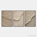 ARTOVITAS Shoreline Echo – Textured Beige Wabi Sabi Set of 3 - image 1