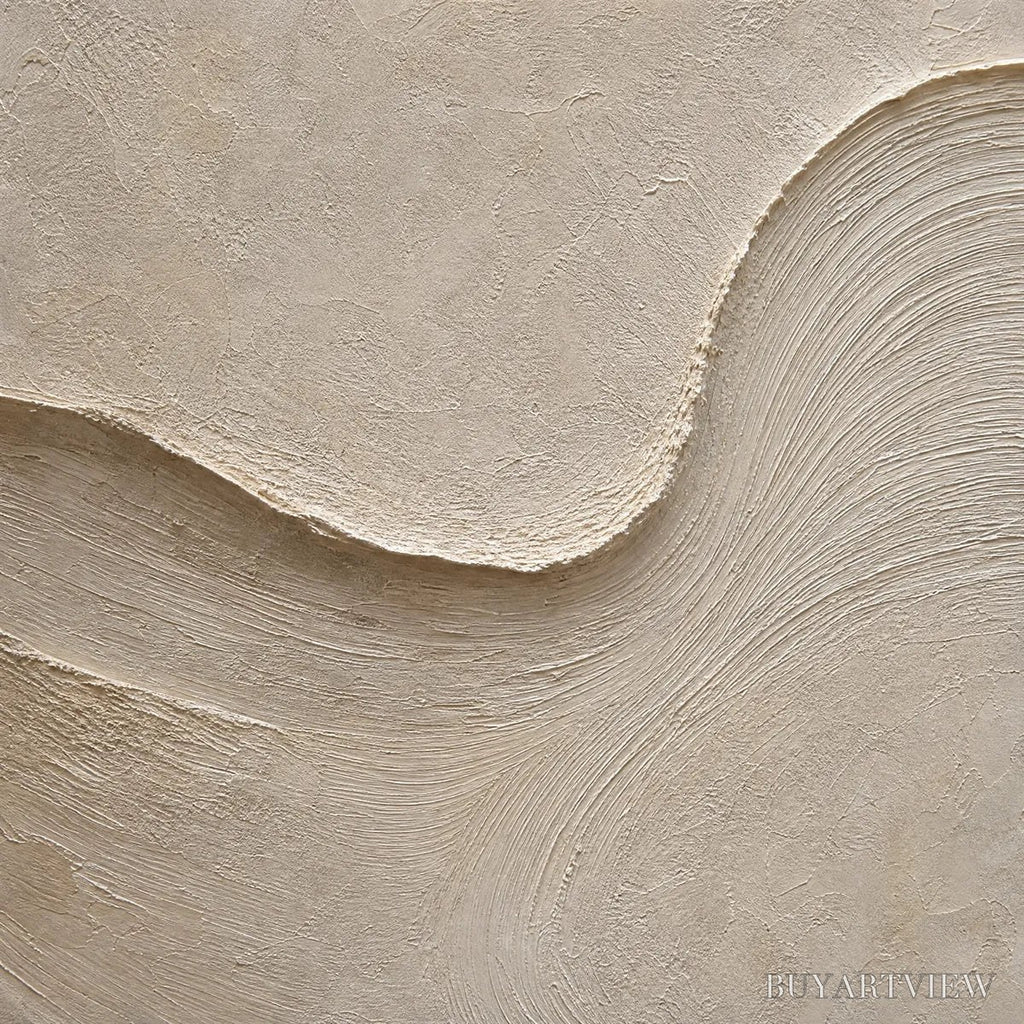ARTOVITAS Shoreline Echo – Textured Beige Wabi Sabi Set of 3 - image 3