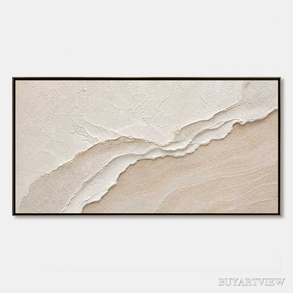 ARTOVITAS Whispers of the Tide – Textured Wabi Sabi Inspired Coastal Abstract Painting - image 1