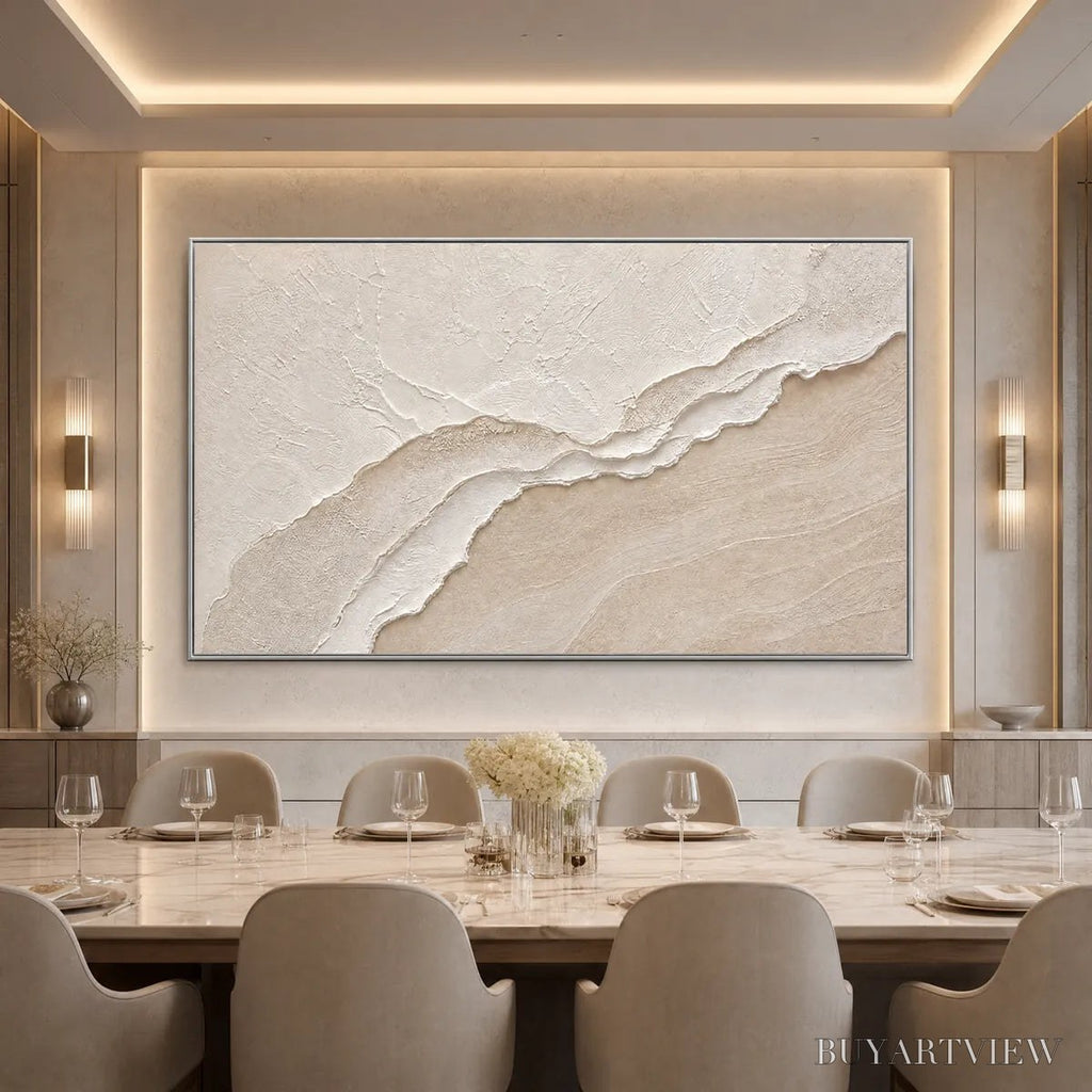 ARTOVITAS Whispers of the Tide – Textured Wabi Sabi Inspired Coastal Abstract Painting - image 2