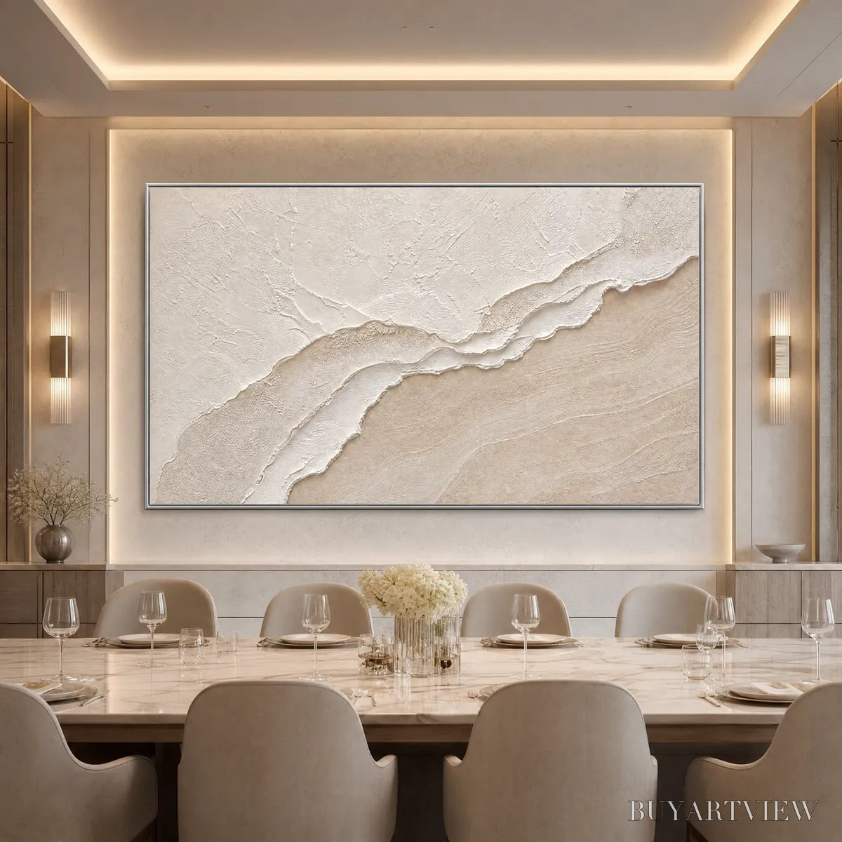 ARTOVITAS Whispers of the Tide – Textured Wabi Sabi Inspired Coastal Abstract Painting - image 2