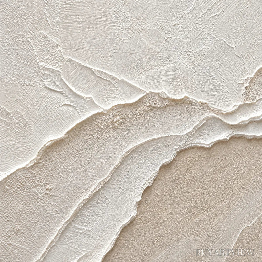 ARTOVITAS Whispers of the Tide – Textured Wabi Sabi Inspired Coastal Abstract Painting - image 3