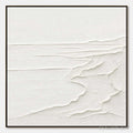ARTOVITAS Eternal Shore – Minimalist White Textured Seascape Painting - image 1