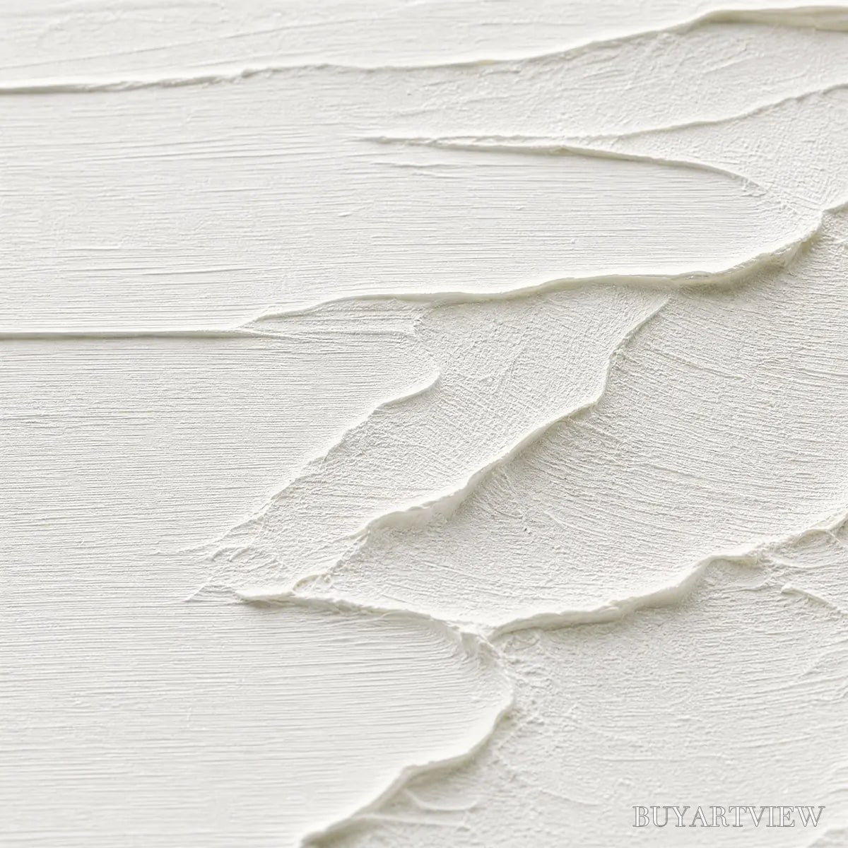 ARTOVITAS Eternal Shore – Minimalist White Textured Seascape Painting - image 3
