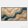ARTOVITAS Coastal Drift – Large Textured Abstract Painting of Coastal Waves - image 1