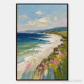 ARTOVITAS Coastal Bloom – Vertical Textured Seascape Painting of a Blooming Coast - image 1