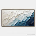 ARTOVITAS Aegean Crest – Textured Abstract Seascape Painting in Blue and White - image 1