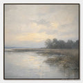 ARTOVITAS Whispering Reeds – Textured Wabi-Sabi Coastal Landscape Painting - image 1