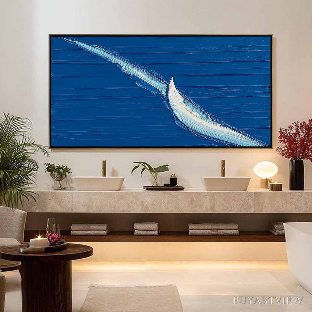 ARTOVITAS Voyage – Minimalist Textured Abstract Sailboat Painting - image 4
