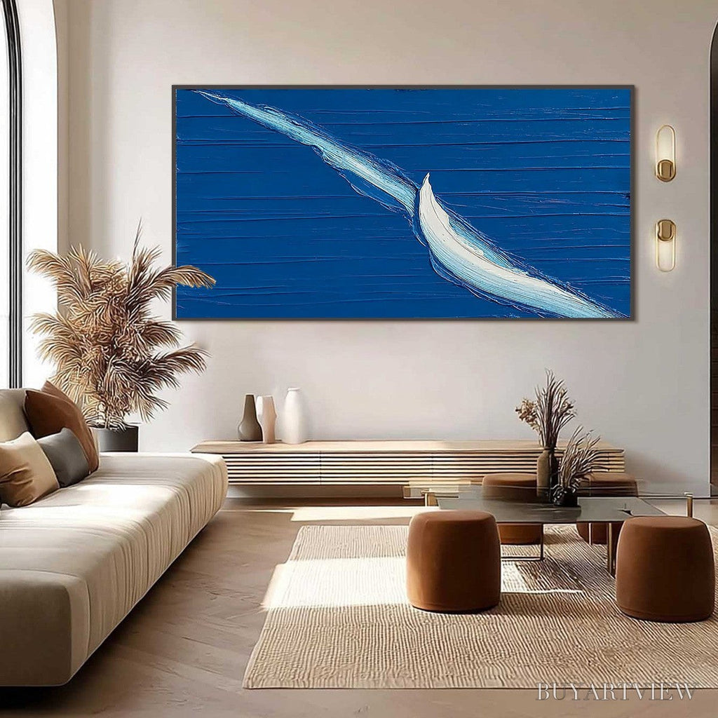 ARTOVITAS Voyage – Minimalist Textured Abstract Sailboat Painting - image 6