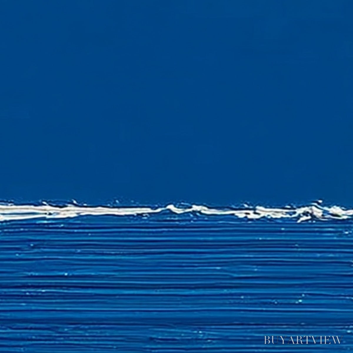 ARTOVITAS Azure Crest – Minimalist Abstract Seascape Impasto Oil Painting - image 5