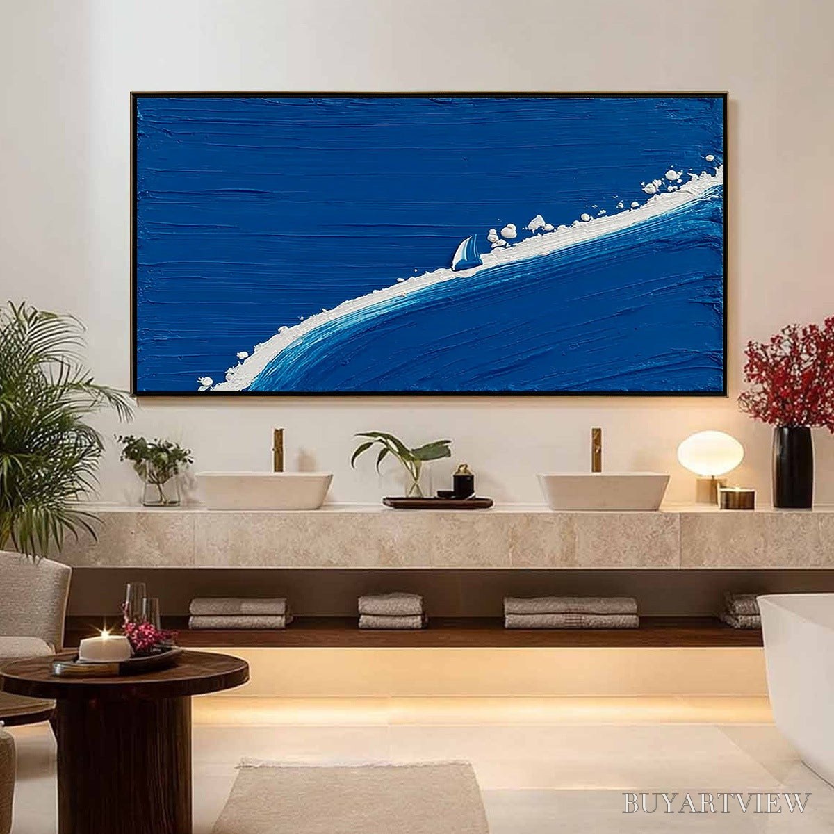ARTOVITAS Voyage | Minimalist Textured Seascape Oil Painting - image 4