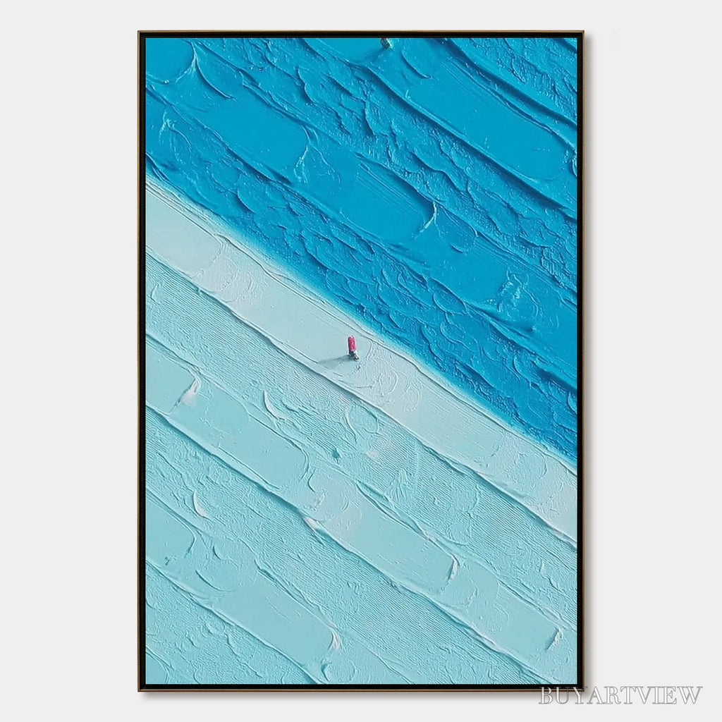 ARTOVITAS the Crossing – Textured Minimalist Abstract Seascape Painting - image 1