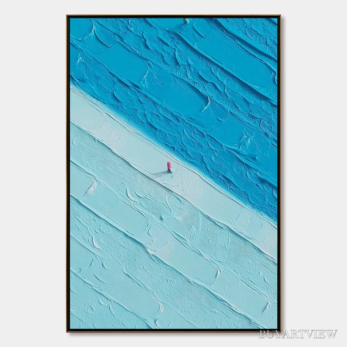 ARTOVITAS the Crossing – Textured Minimalist Abstract Seascape Painting - image 1