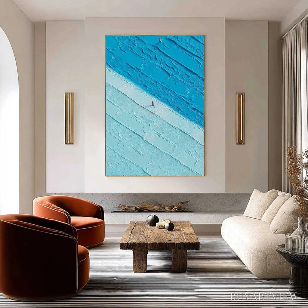 ARTOVITAS the Crossing – Textured Minimalist Abstract Seascape Painting - image 2