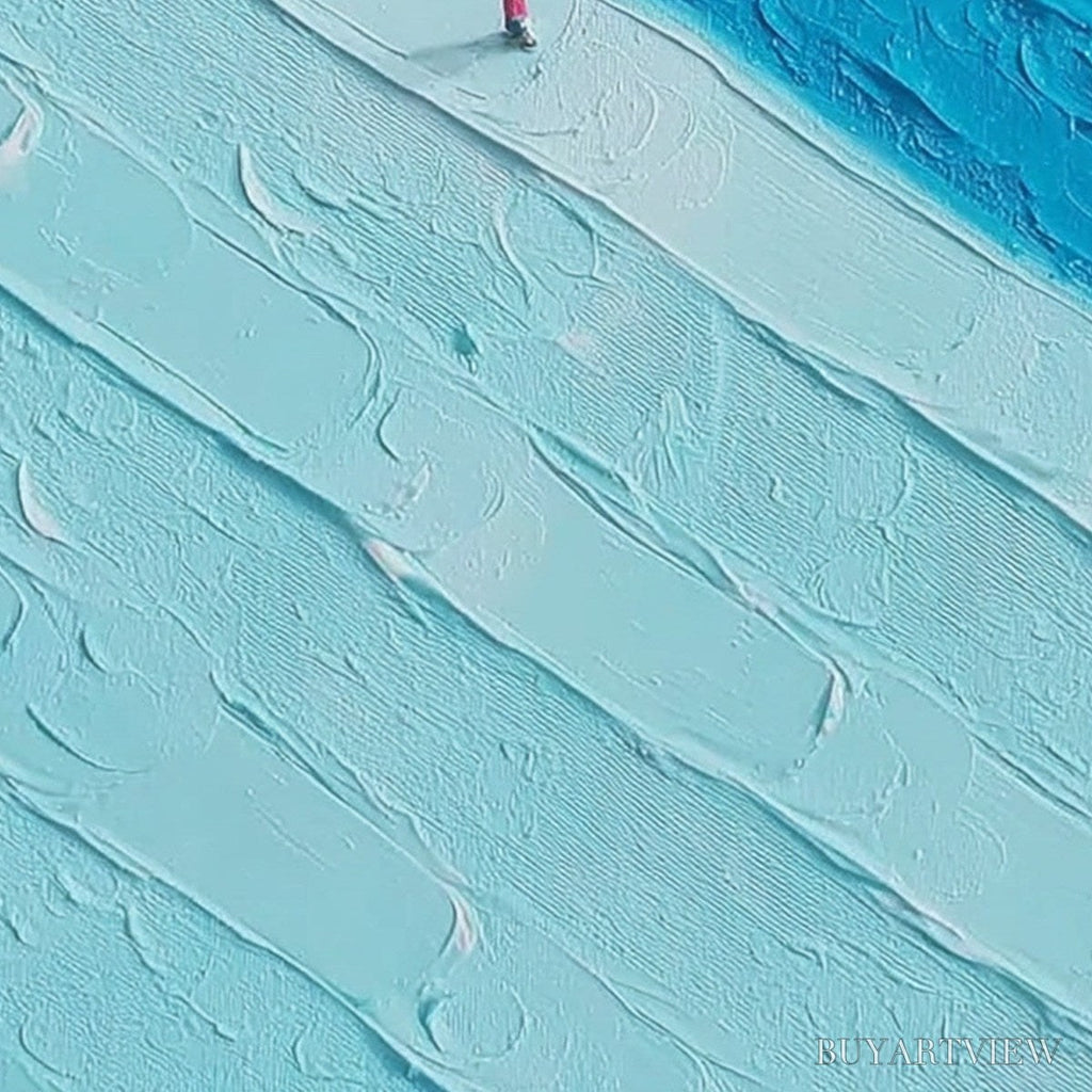 ARTOVITAS the Crossing – Textured Minimalist Abstract Seascape Painting - image 5