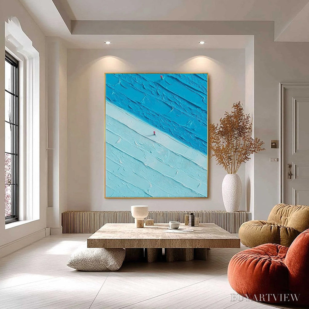 ARTOVITAS the Crossing – Textured Minimalist Abstract Seascape Painting - image 6