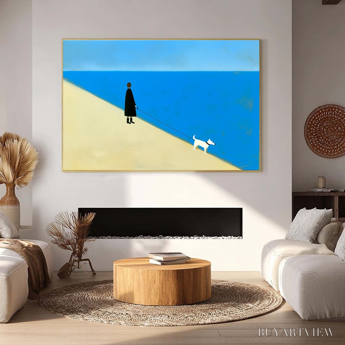 ARTOVITAS the Companion Minimalist Beach Oil Painting | Modern - image 2
