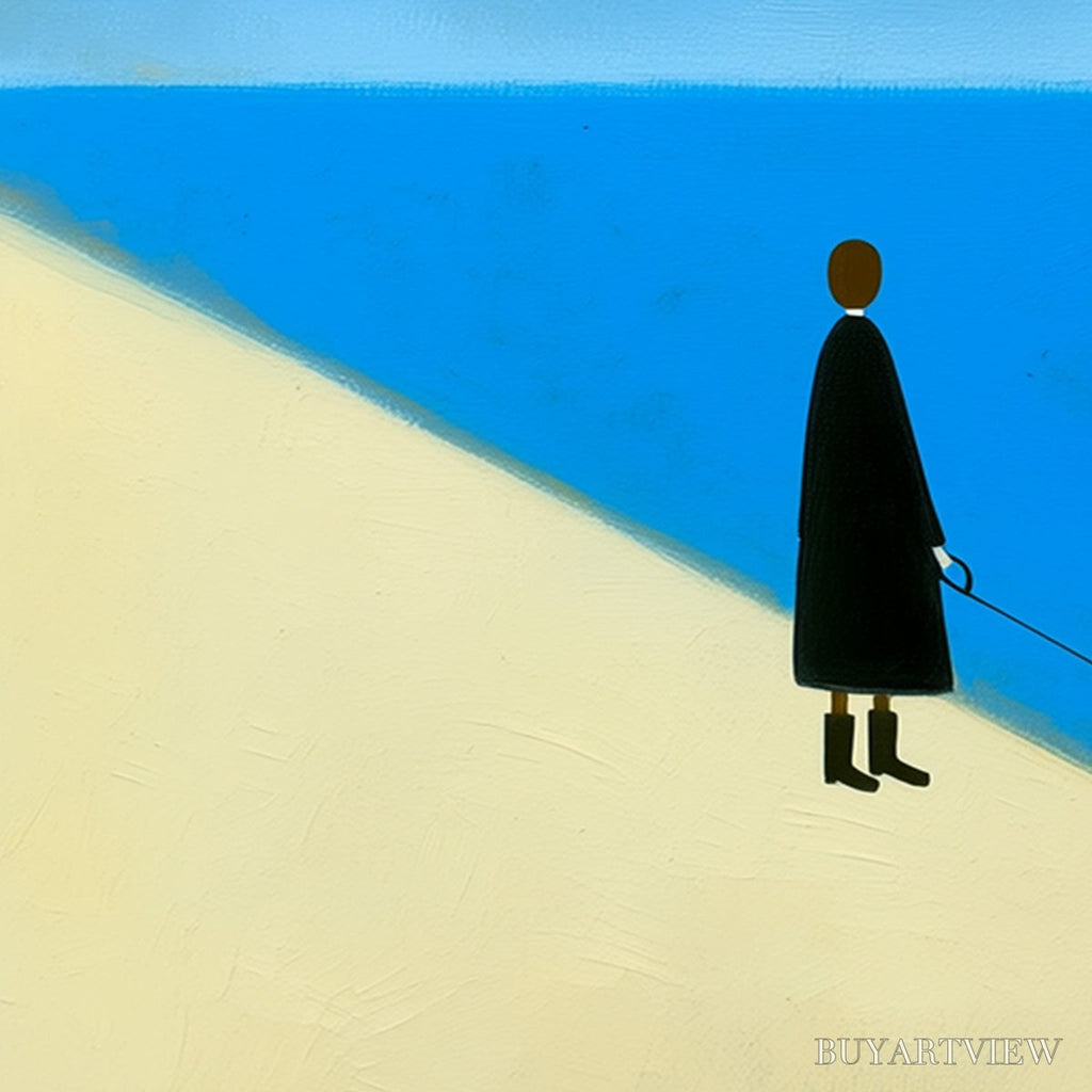 ARTOVITAS the Companion Minimalist Beach Oil Painting | Modern - image 3