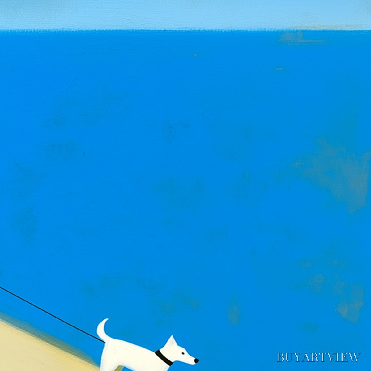 ARTOVITAS the Companion Minimalist Beach Oil Painting | Modern - image 5