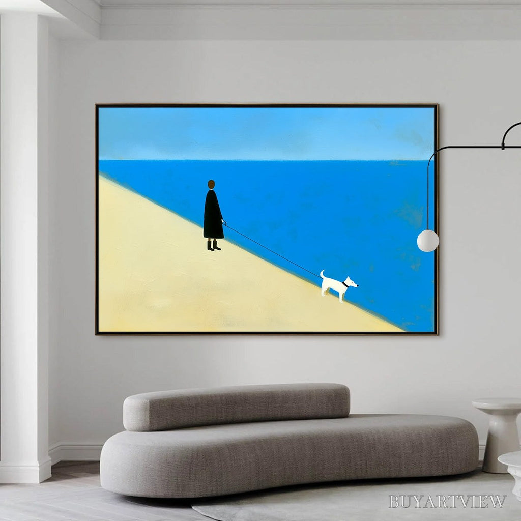 ARTOVITAS the Companion Minimalist Beach Oil Painting | Modern - image 6