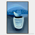 ARTOVITAS Coastal Solitude – Textured Minimalist Seascape Painting of Coastal Contemplation - image 1