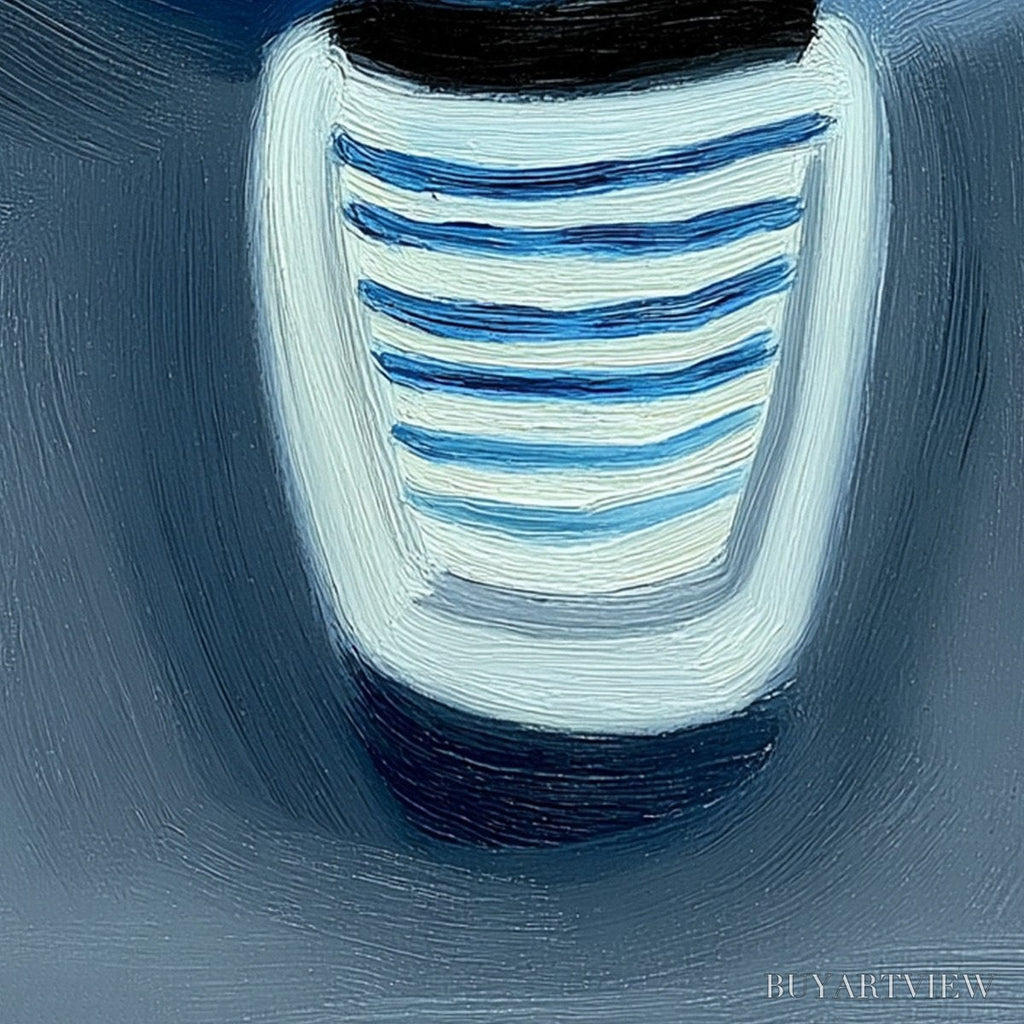 ARTOVITAS Coastal Solitude – Textured Minimalist Seascape Painting of Coastal Contemplation - image 5