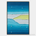 ARTOVITAS Azure Horizon Textured Seascape Oil Painting | Coastal - image 1