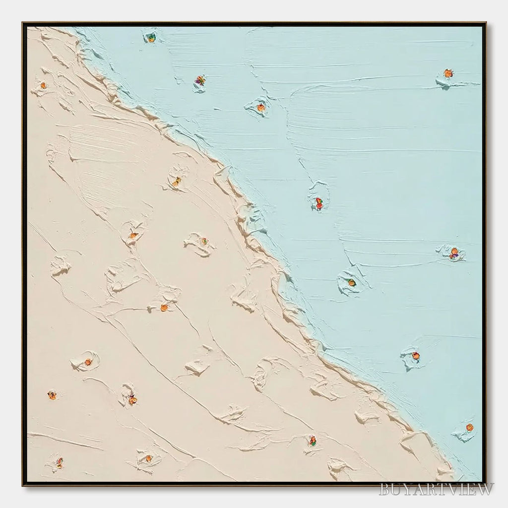 ARTOVITAS Coastal Daydream – Textured Minimalist Abstract Beach Painting - image 1