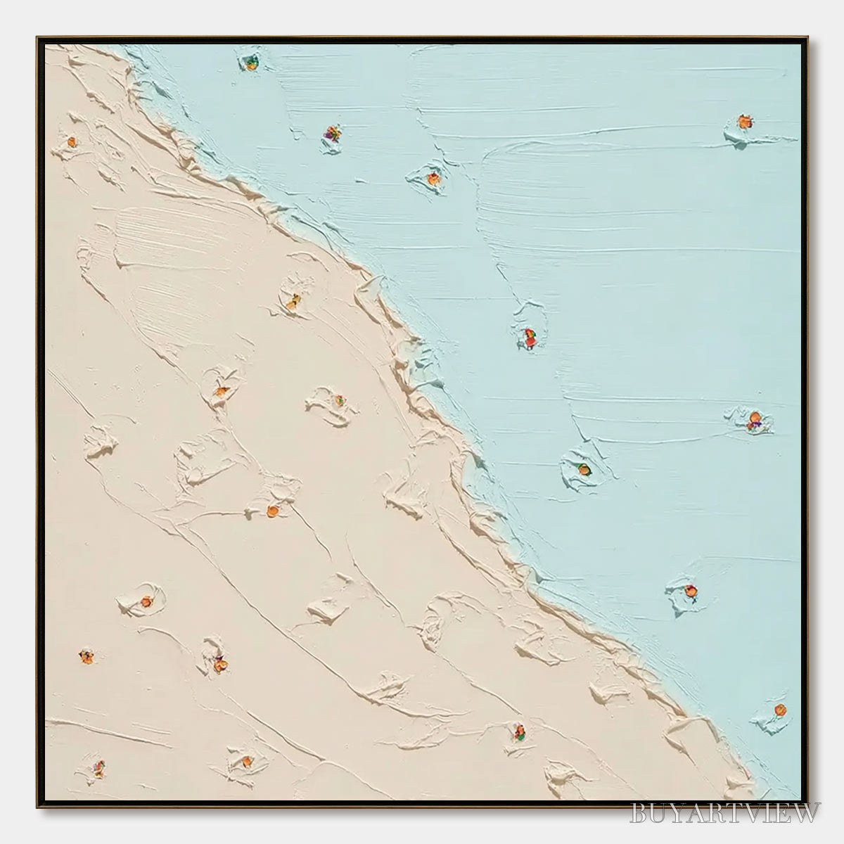 ARTOVITAS Coastal Daydream – Textured Minimalist Abstract Beach Painting - image 1