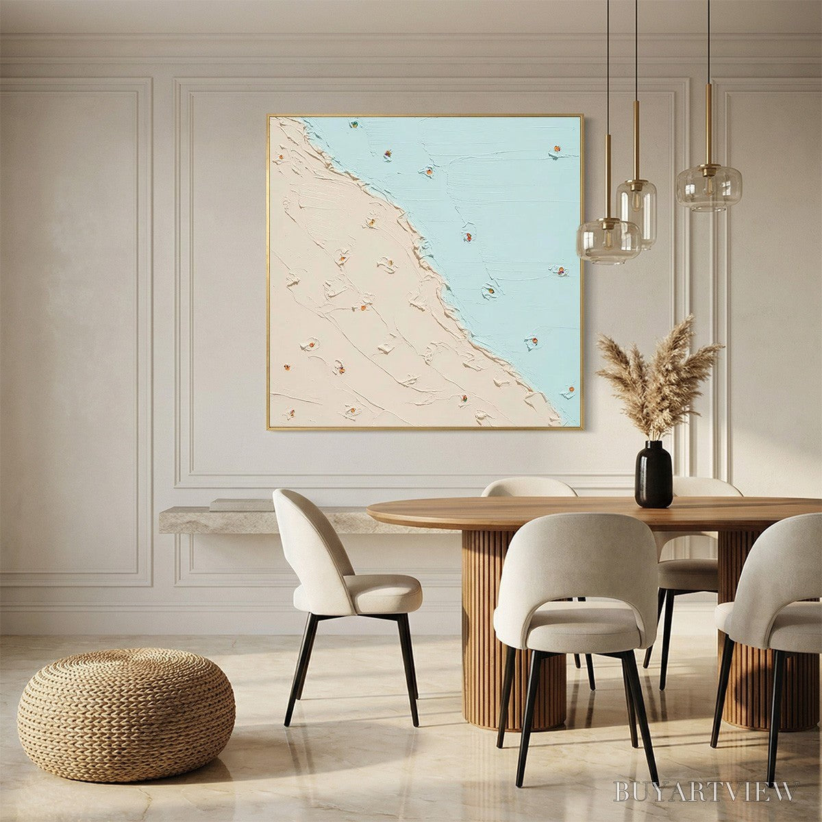 ARTOVITAS Coastal Daydream – Textured Minimalist Abstract Beach Painting - image 2