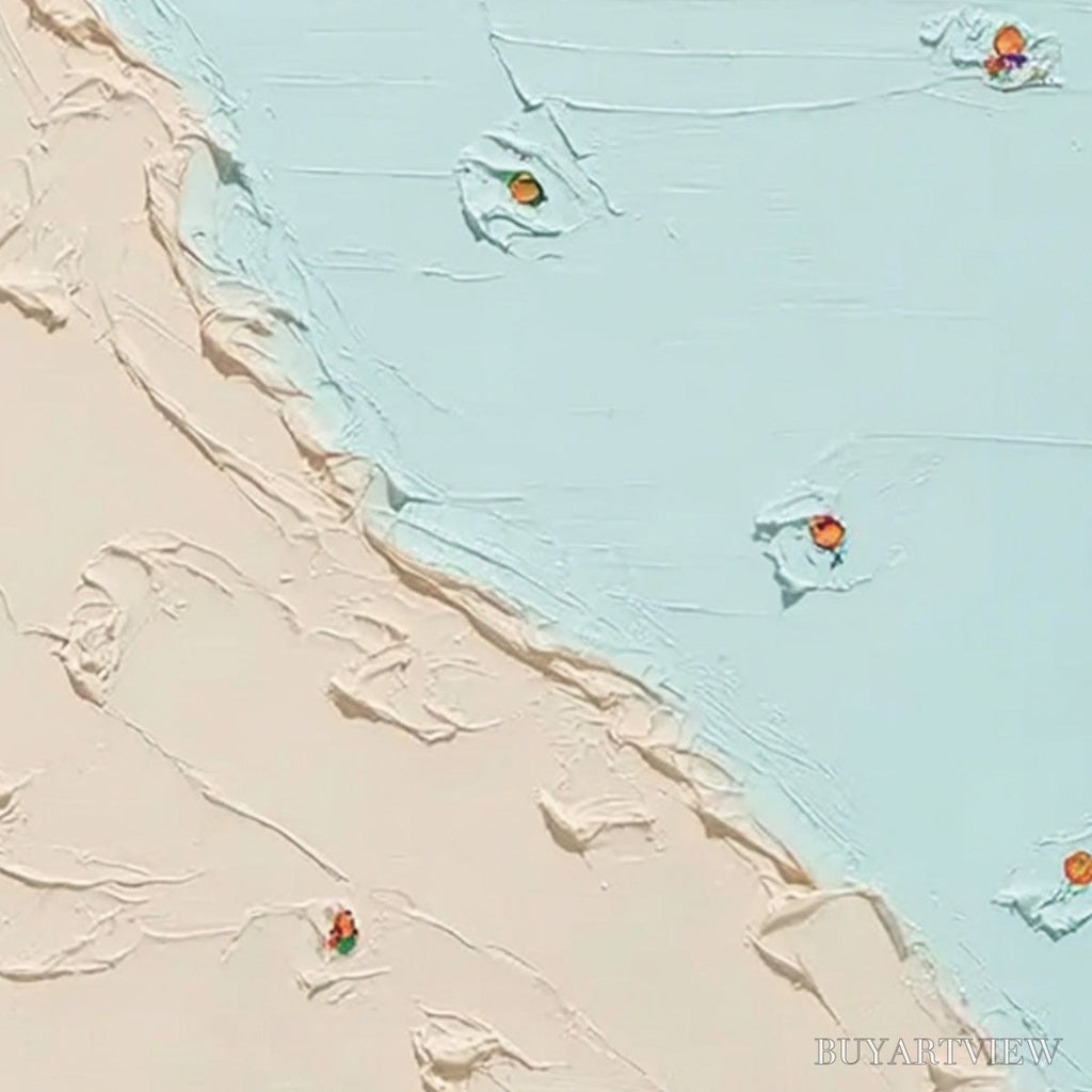 ARTOVITAS Coastal Daydream – Textured Minimalist Abstract Beach Painting - image 3