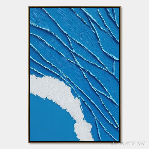 ARTOVITAS Aegean Tide – Textured Impasto Abstract Seascape Painting - image 1