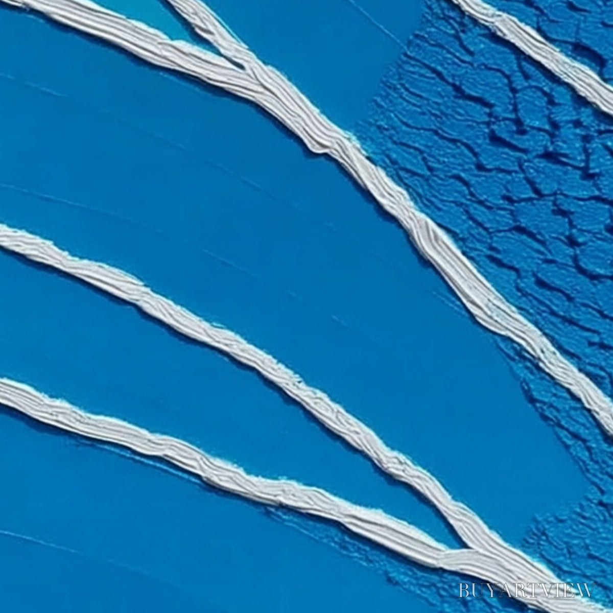 ARTOVITAS Azure Current | Textured Abstract Blue Vertical Oil Painting - image 5