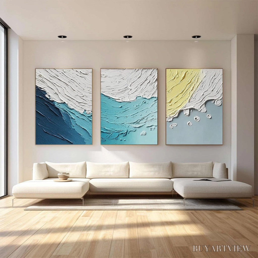 ARTOVITAS Coastal Drift – Textured Abstract Ocean Wave Painting Set - image 4