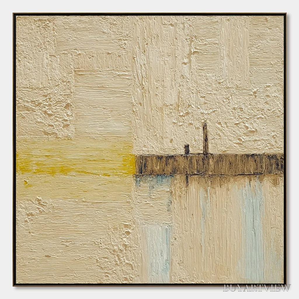 ARTOVITAS Horizon'S Edge – Textured Wabi-Sabi Abstract Seascape Painting - image 1